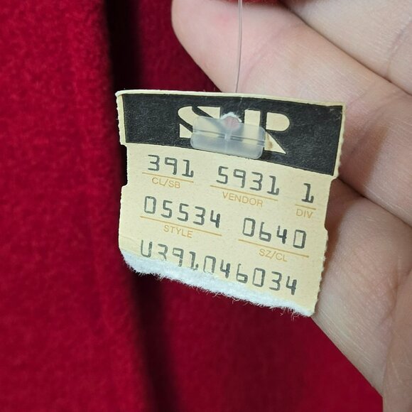 NWT VTG Michelle Stuart Petite SM* Red Wool Double-Breasted Overcoat Trench Coat - Picture 11 of 13
